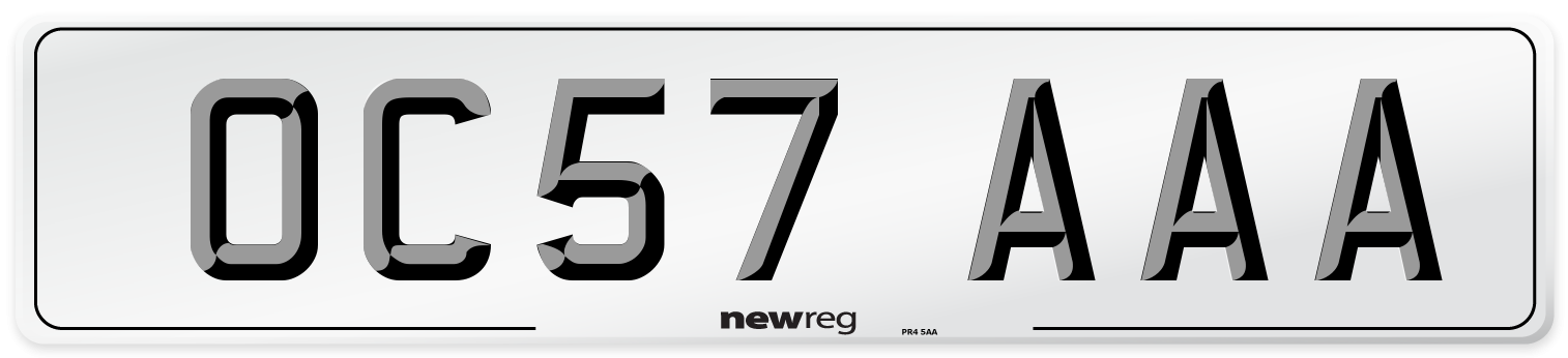 OC57 AAA Number Plate from New Reg
